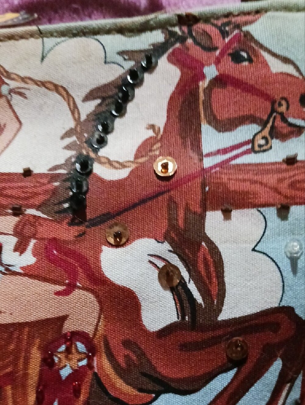 Western Horse and Cowgirl Print Small Bag NWT - Picture 7 of 16
